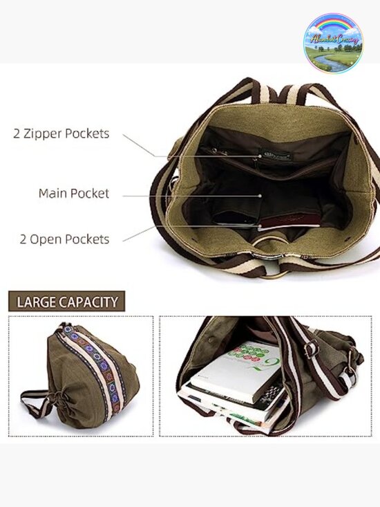 Canvas Backpack Daypack Casual Shoulder Bag Heavy-duty Anti  display picture 3